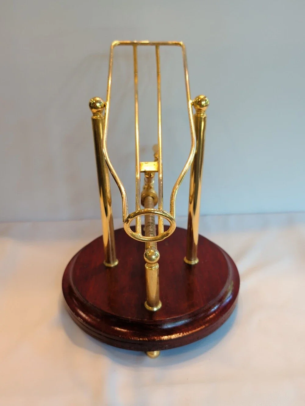 Mechanical Wine Decanting Cradle Brass & Wood Hong Kong  13 x 9